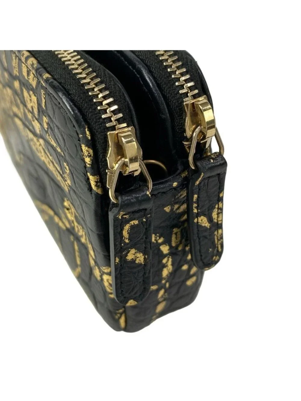Chanel Wallet 2.55 Black Gold Chain Mademoiselle Vintage Double Zipper Shoulder
